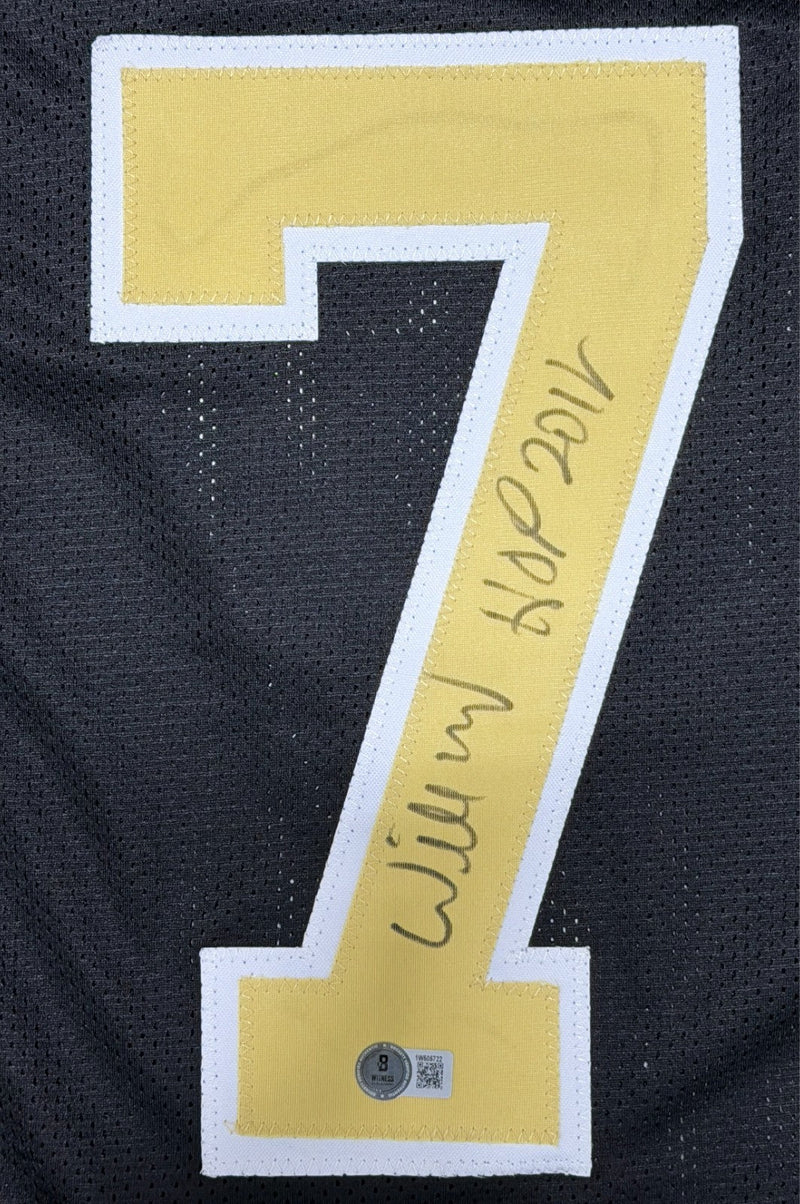 Willie Roaf Signed Saints Custom Jersey w/ HOF 2012 Beckett Witness BAS COA
