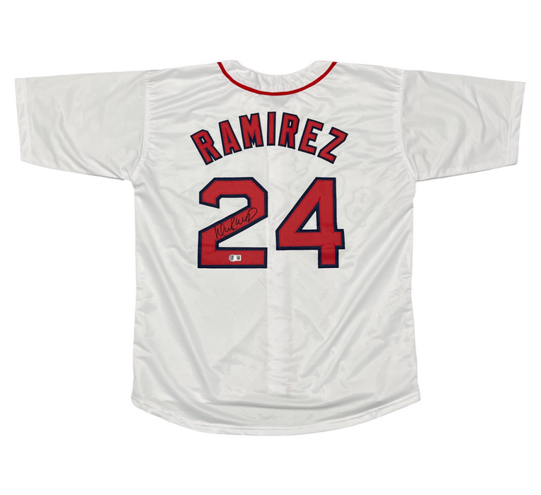 Manny Ramirez Signed Boston Red Sox Custom Jersey Beckett Witness BAS COA
