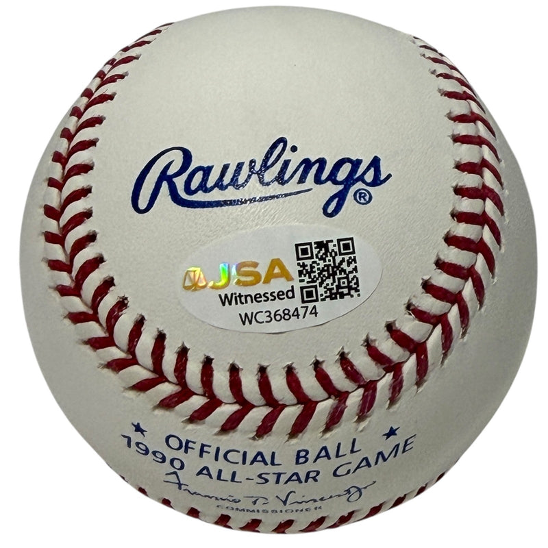 Julio Franco Signed 1990 All Star Game Baseball w/ 90 ASG MVP JSA Witness COA