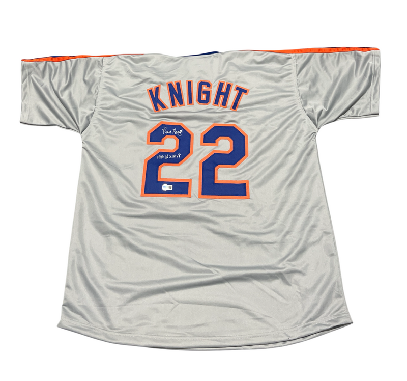 Ray Knight Signed New York Mets Custom Jersey w/ 1986 WS MVP Beckett Wit BAS COA