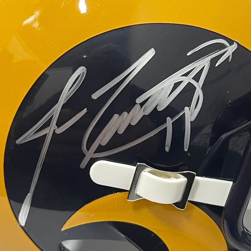Jim Everett Signed Rams TB Mini Helmet Not Chris F**K Jim Rome Beckett W BAS COA