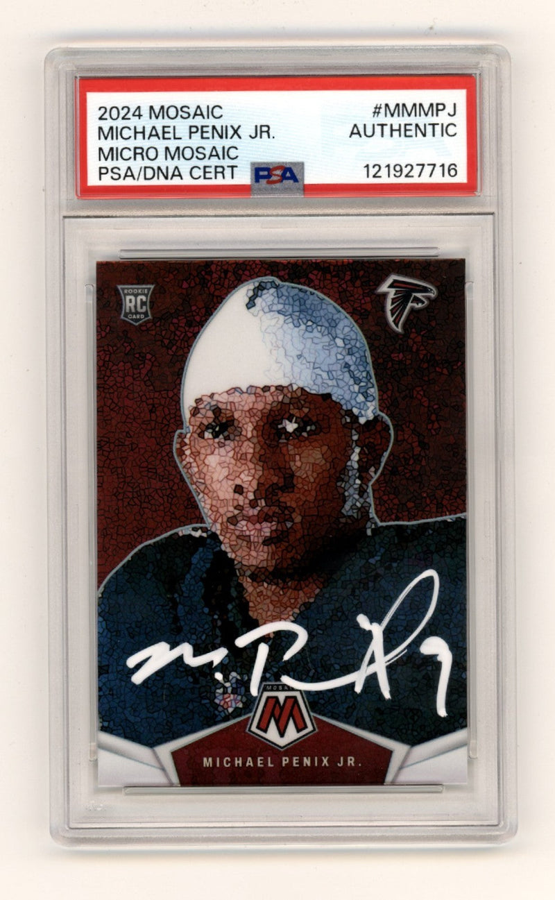 Michael Penix Jr. 2024 Panini Mosaic Micro Mosaic Case Hit Signed RC PSA Auto