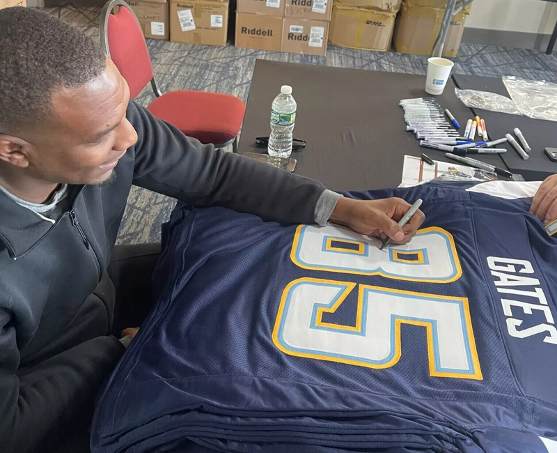 Antonio Gates Signed San Diego Chargers Custom Jersey Beckett Witness BAS COA