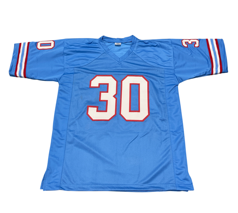 Mike Rozier Signed Houston Oilers Custom Jersey w/ 2x PB Beckett Witness BAS COA