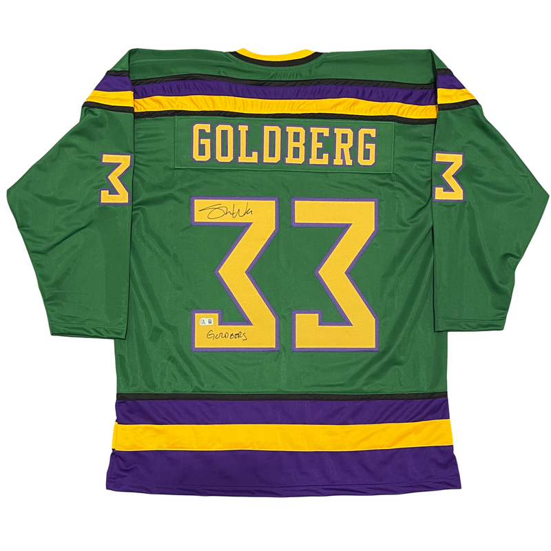 Shaun Weiss Signed ‘Goldberg’ Mighty Ducks Custom Jersey Beckett Witness BAS COA