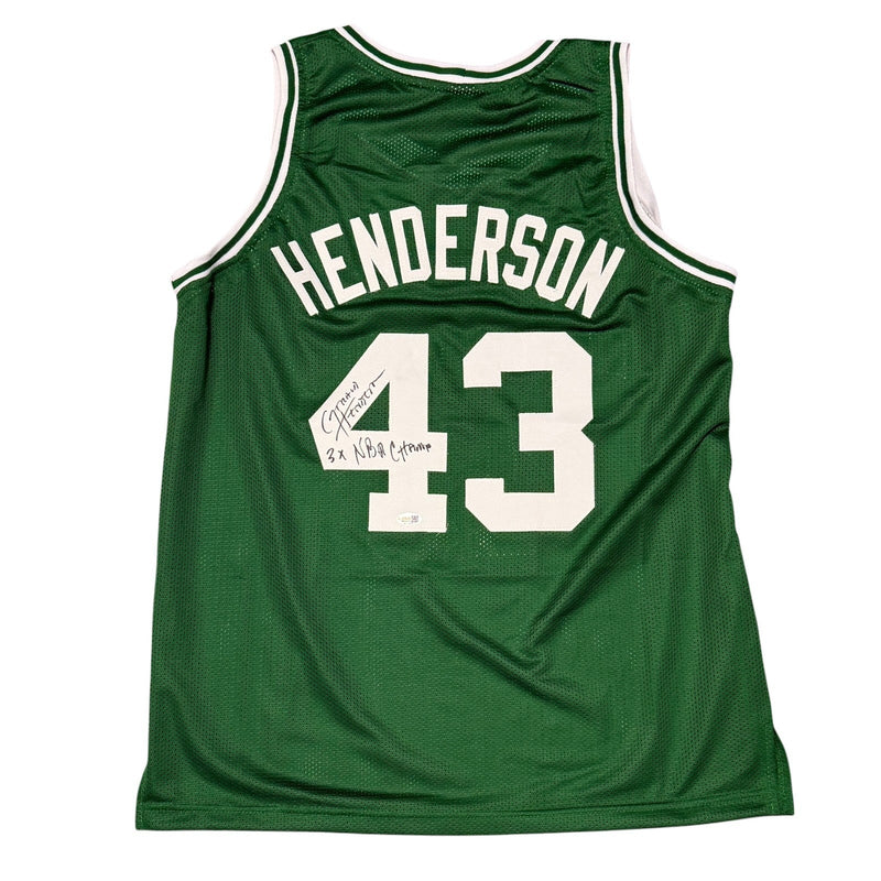 Gerald Henderson Signed Celtics Custom Jersey w/ 3x NBA Champ JSA Witness COA
