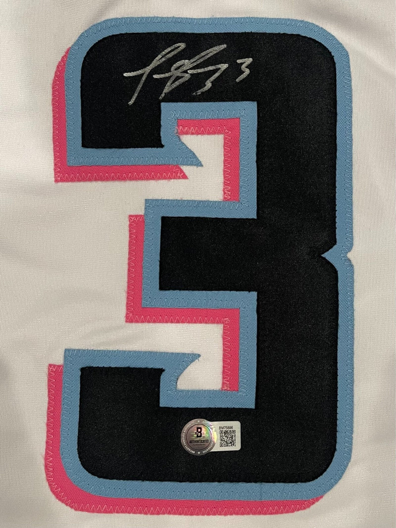 Luis Arraez Signed Miami Marlins Custom Jersey Beckett Witness BAS COA