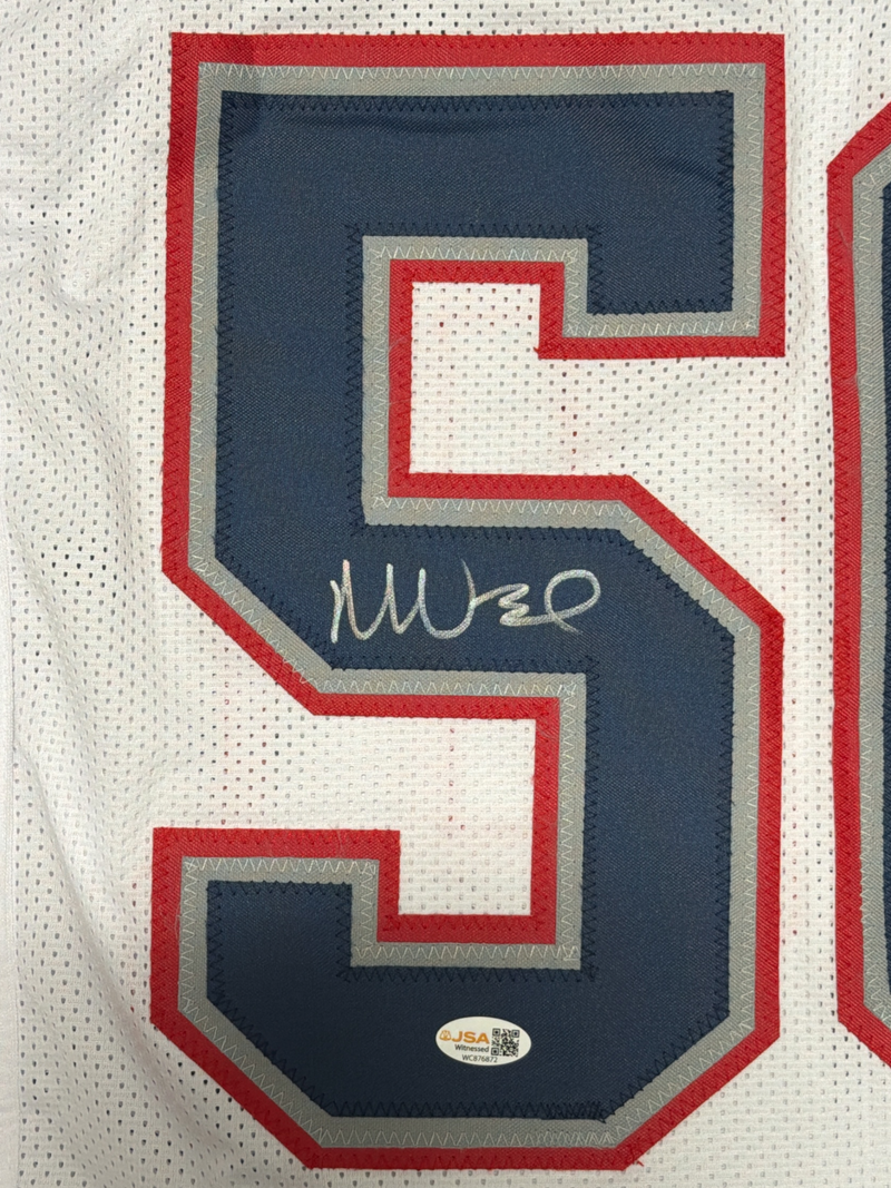 Mike Vrabel Signed New England Patriots White Custom Jersey JSA Witness COA