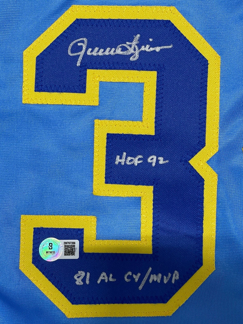 Rollie Fingers Signed Milwaukee Custom Jersey w/ 2 Insc Beckett Witness BAS COA