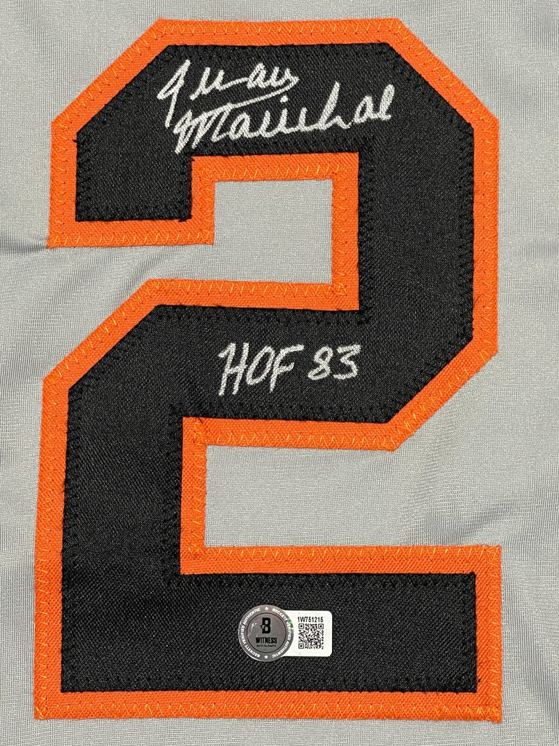 Juan Marichal Signed Giants Custom Grey Jersey w/ HOF 83 Beckett Wit BAS COA