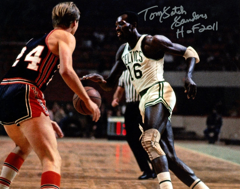 Tom "Satch" Sander Signed Boston Celtics 8x10 Photo w/ HOF 2011 LSCM COA #1