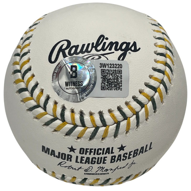 Jose Canseco Signed Athletics Logo ROMLB Baseball w A's HOF 2024 Beckett BAS COA