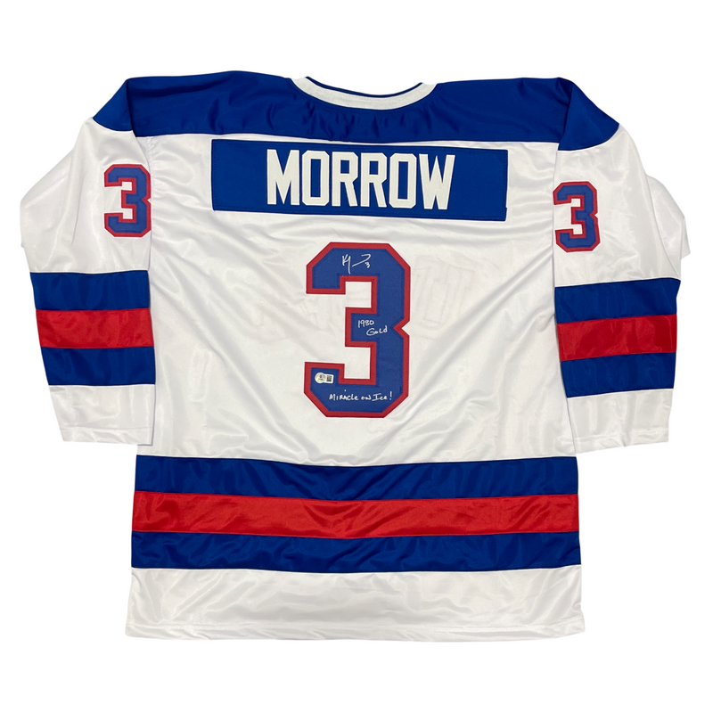 Ken Morrow Signed USA Custom Jersey w 1980 Gold Miracle on Ice Beckett W BAS COA