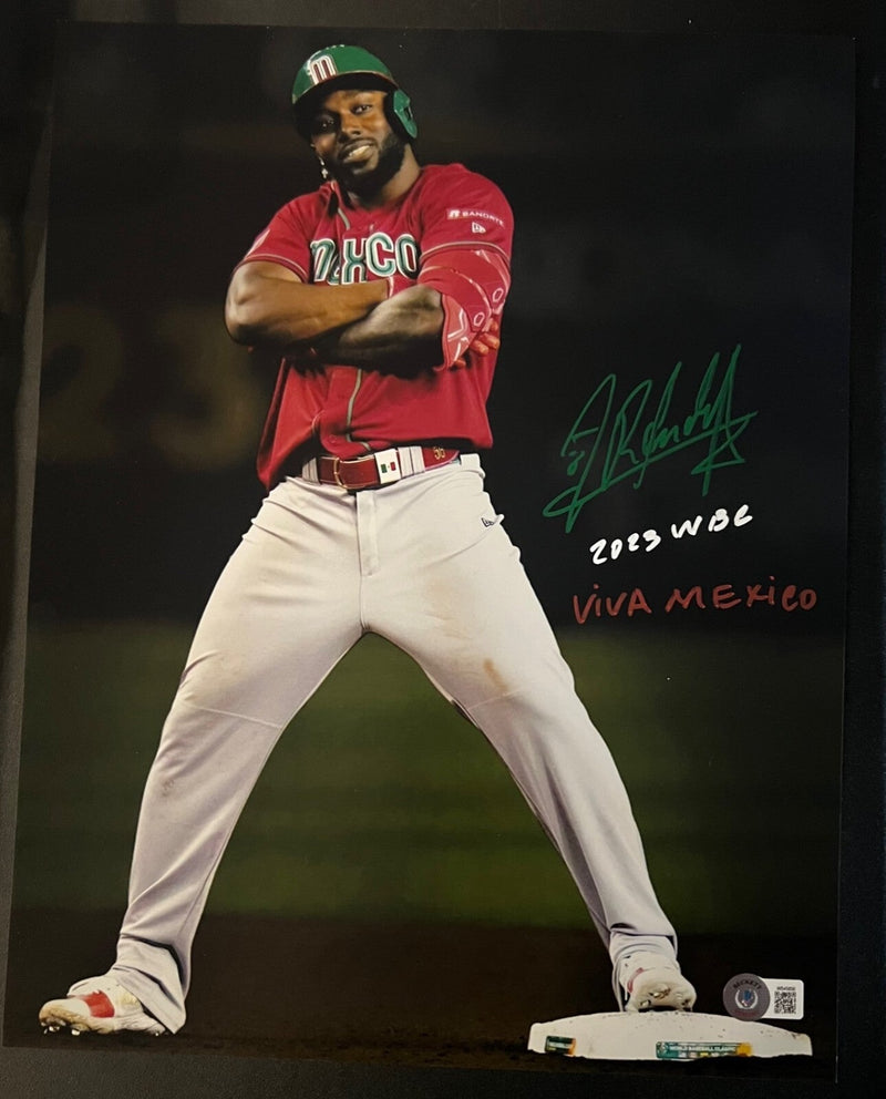 Randy Arozarena Signed Mexico 11x14 Photo 2023 WBC Beckett Witness BAS COA