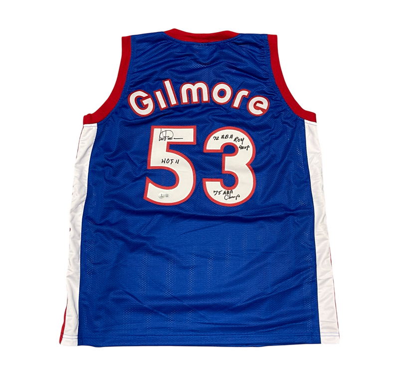 Artis Gilmore Signed Kentucky Custom Jersey w/ 3 Ins Beckett Witness BAS COA