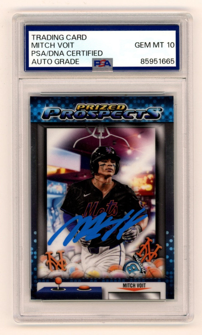 Mitch Voit Signed 2025 Bowman Chrome Prized Prospects Rookie RC PSA 10 Auto