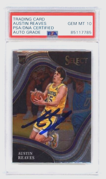 Austin Reaves 2021-22 Panini Select Courtside #248 RC Signed 10 Auto PSA DNA