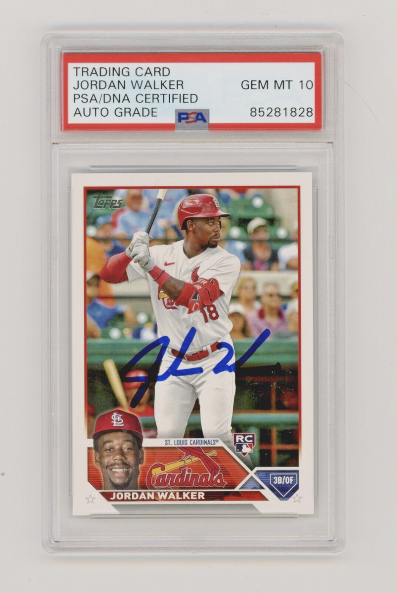Jordan Walker 2023 Topps Series 2 #344 Rookie Card RC Signed PSA 10 Auto