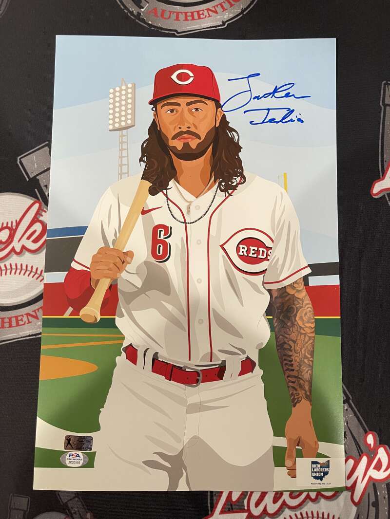 Jonathan India Signed Auto Autographed 11x17 Reds SGA Poster PSA ITP COA Reds