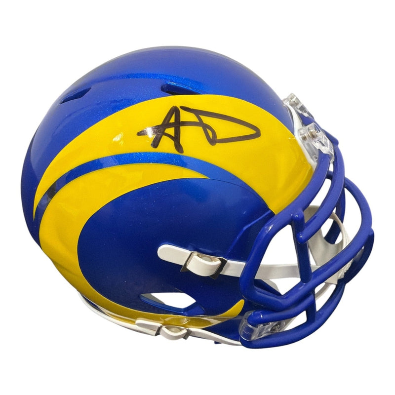 Aaron Donald Signed Los Angles Rams Speed Mini Helmet Beckett Witness BAS COA