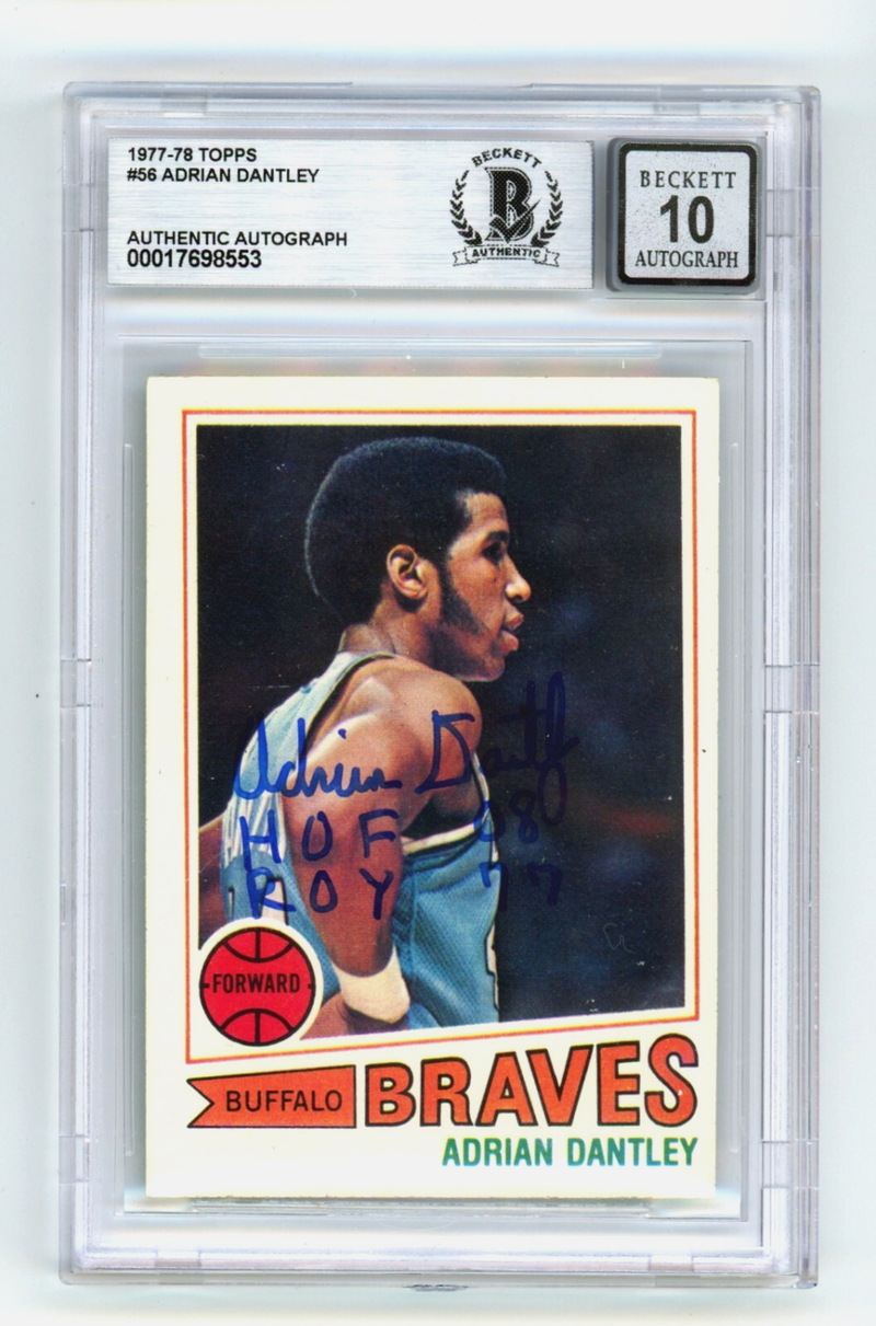 Adrian Dantley 1977-78 Topps #56 Rookie RC Signed w/ HOF ROY Beckett BGS 10 Auto