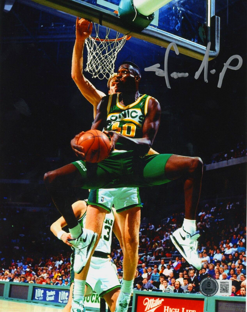 Shawn Kemp Signed Supersonics 8x10 Photo Beckett Witness BAS COA #3