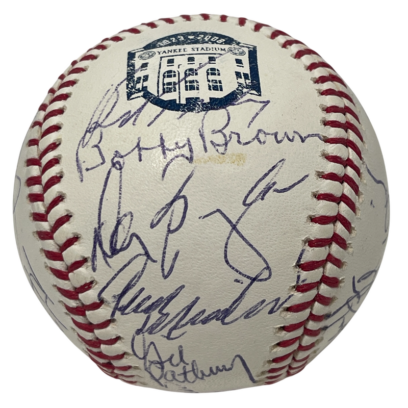 2008 New York Yankees Old Timers Day (24) Signed Final Season Baseball JSA COA