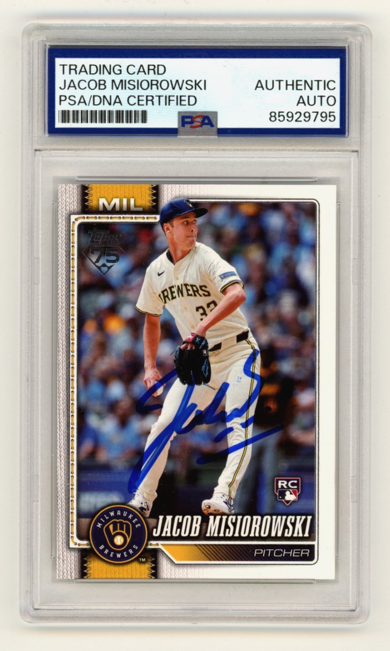 Jacob Misiorowski 2026 Topps Series 1 #10 Signed Rookie RC PSA Authentic Auto