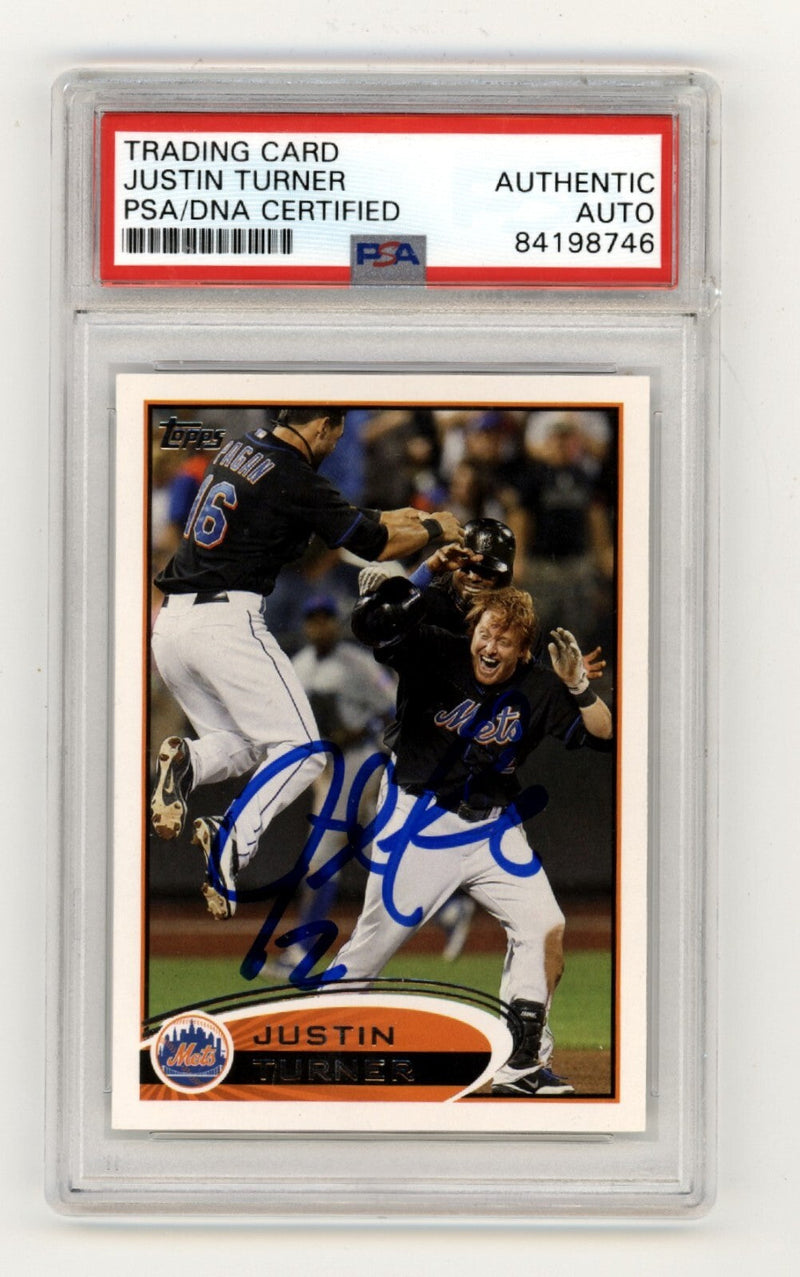 Justin Turner 2012 Topps Baseball #163 Signed PSA Authentic Auto New York Mets