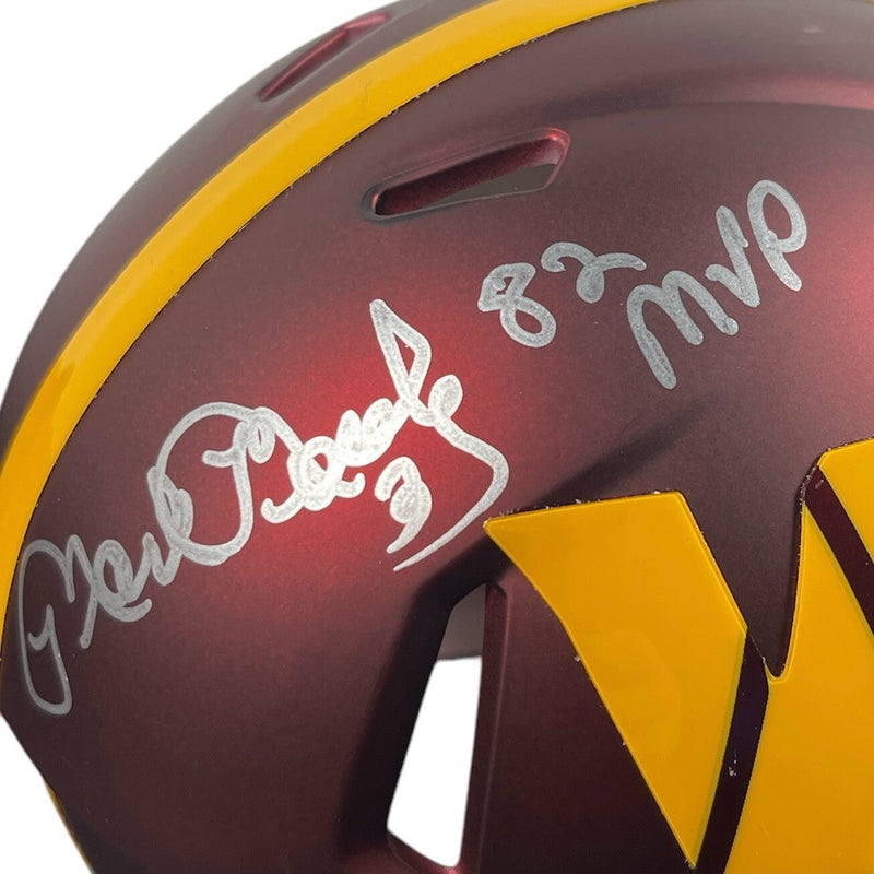 Mark Moseley Signed Washington Mini Helmet w/ 82 MVP Beckett Wit BAS COA