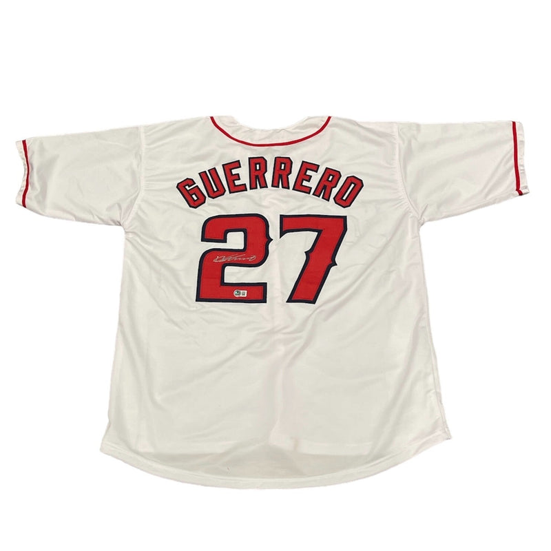 Vladimir Guerrero Signed Los Angeles Angels Custom Jersey Beckett Wit BAS COA