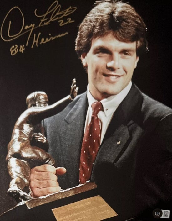 Doug Flutie Signed 11x14 Photo w/ 84 Heisman Beckett Witness BAS COA BC