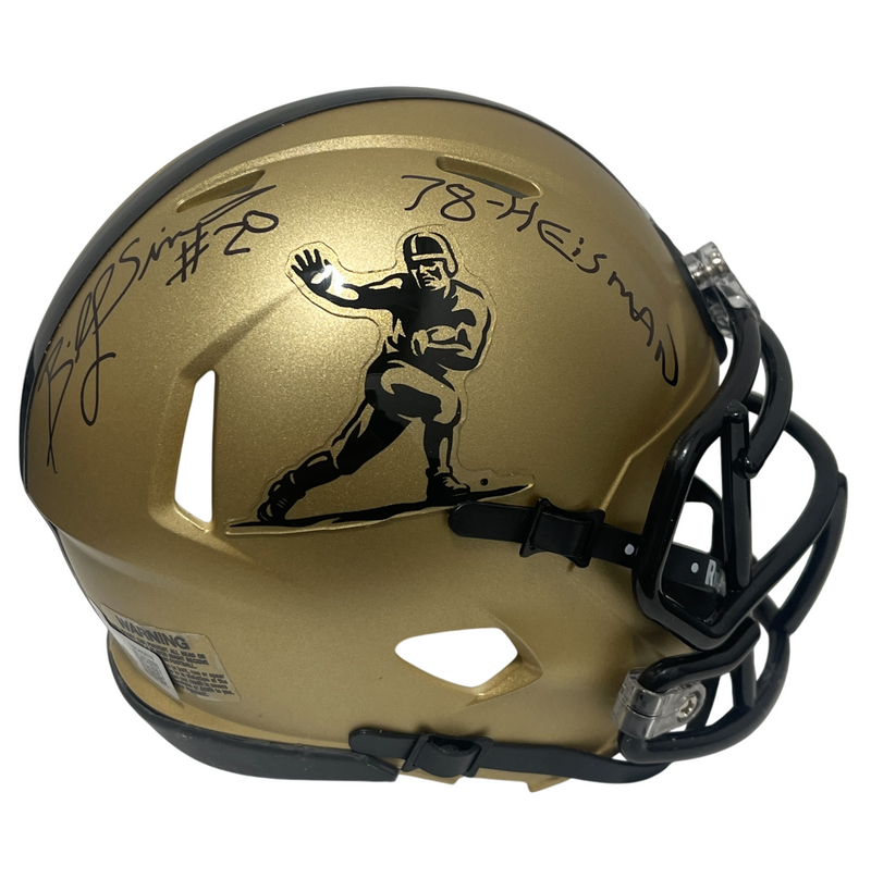 Billy Sims Signed Heisman Mini Helmet w/ 78 Heisman Beckett Witness BAS COA