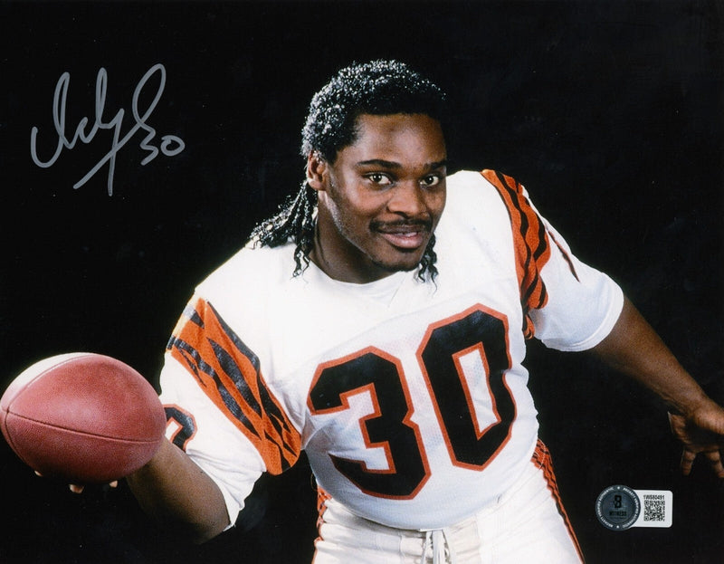 Ickey Woods Signed Cincinnati Bengals 8x10 Photo Beckett Witness BAS COA #3