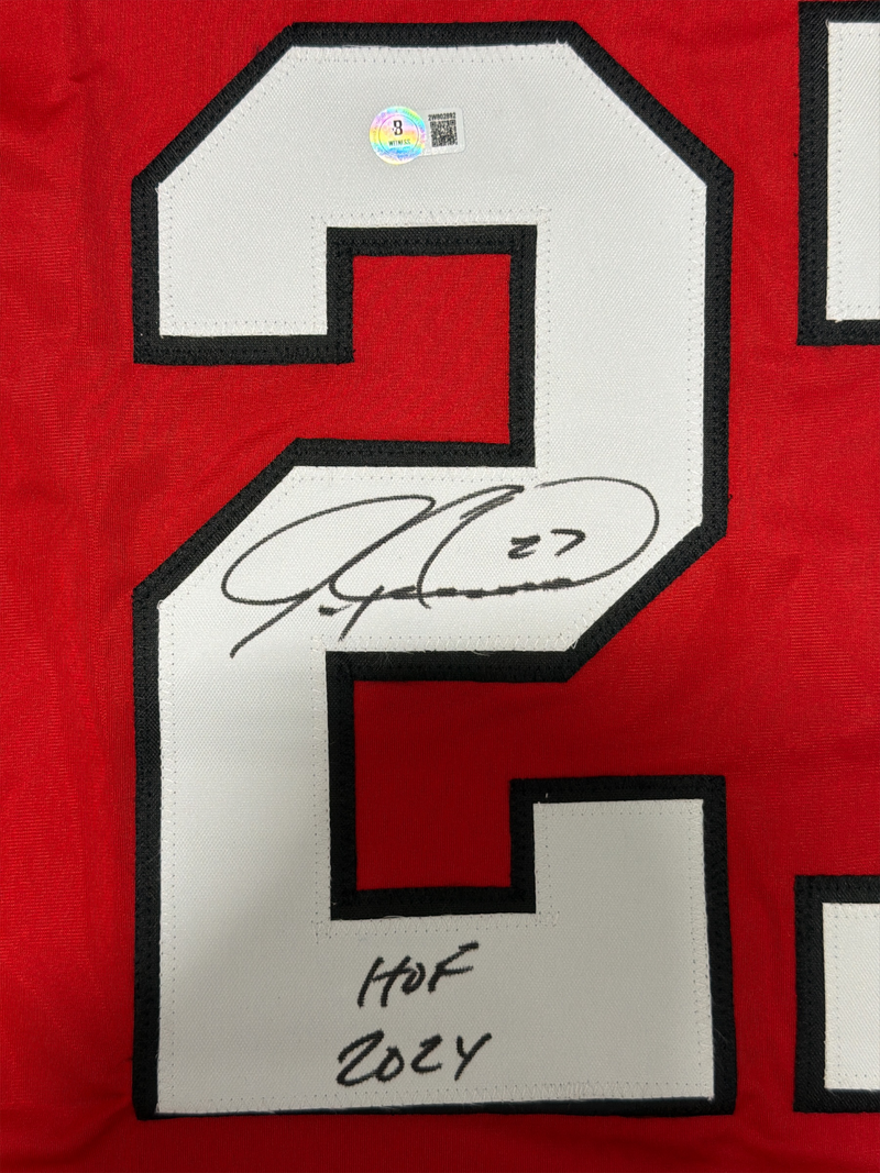 Jeremy Roenick Signed Blackhawks Custom Jersey w/ HOF 24 Beckett Witness BAS COA