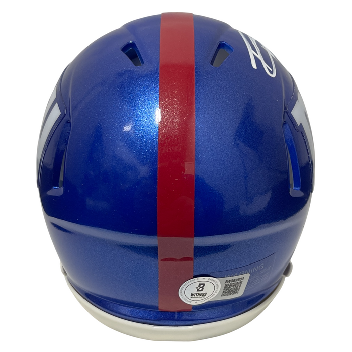 Tyrone Tracy Jr Signed Giants Speed Mini Helmet Beckett Witness BAS COA