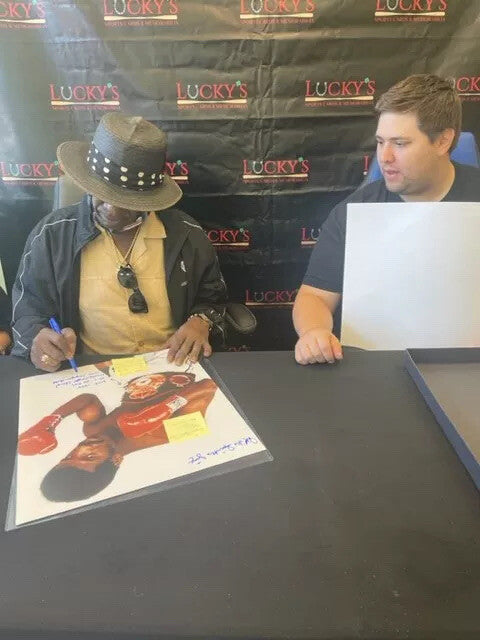 Michael Spinks "Jinx" Signed Auto 16x20 Photo Multiple Inscriptions HOF JSA COA