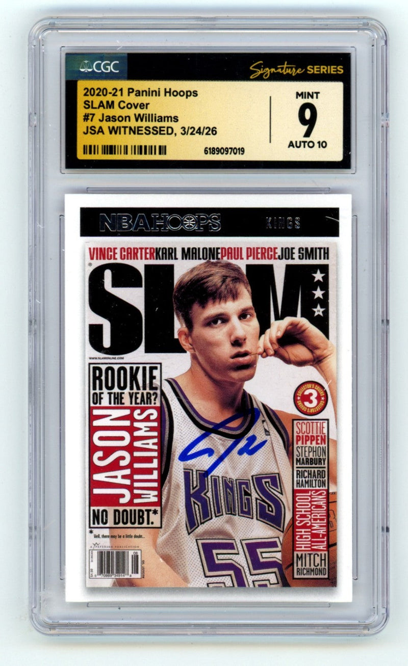 Jason Williams 2020-21 Panini Hoops #7 SLAM Cover Signed JSA CGC 9 10 Auto Kings