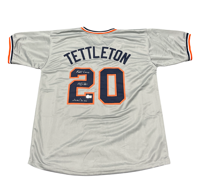 Mickey Tettleton Signed Detroit Tigers Custom Jersey w/ 3 Ins Beckett W BAS COA