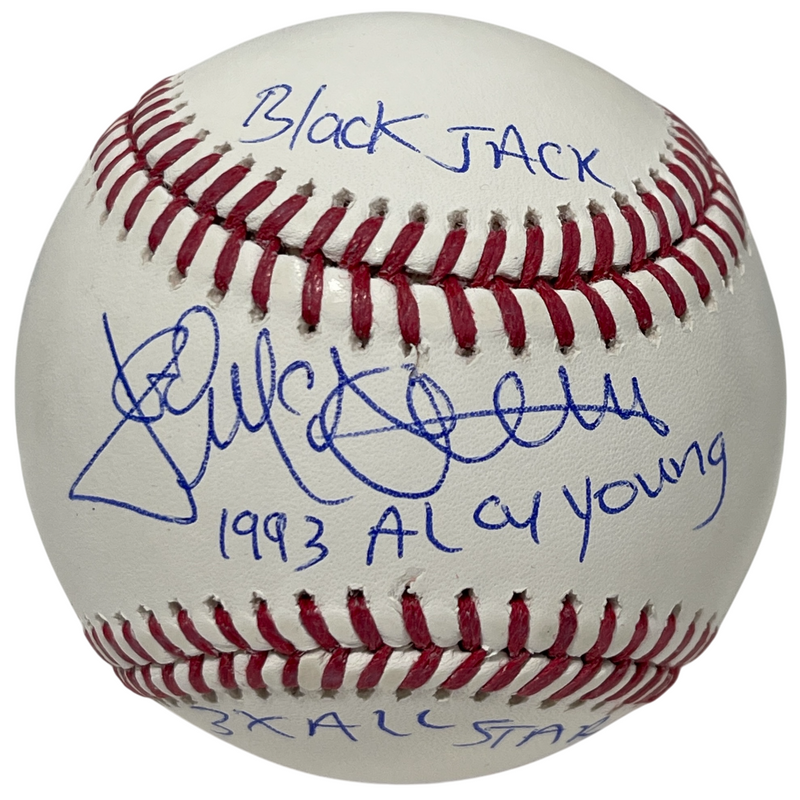 Jack McDowell Signed Autographed ROMLB Baseball w/ 3x Ins Beckett Wit BAS COA