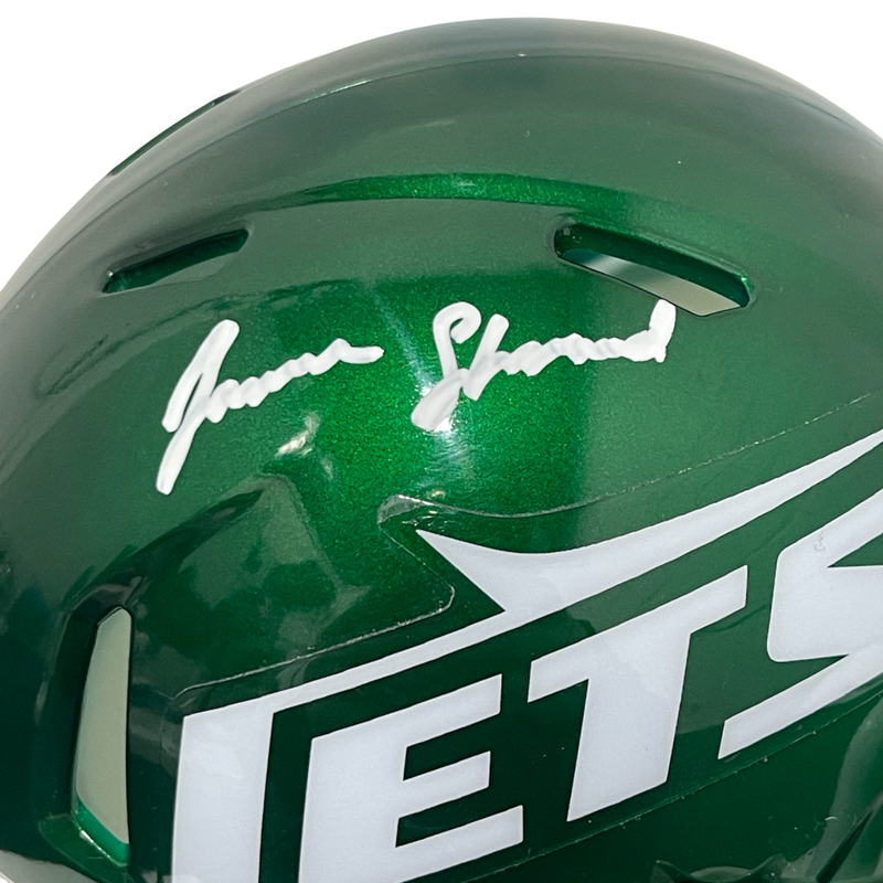 Jamien Sherwood Signed New York Jets Speed Mini Helmet Beckett Witness BAS COA