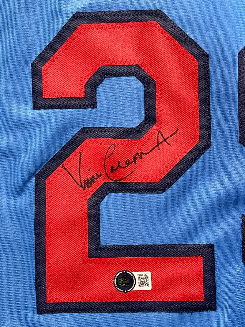 Vince Coleman Signed St Louis Cardinals Custom Jersey Beckett Witness BAS COA