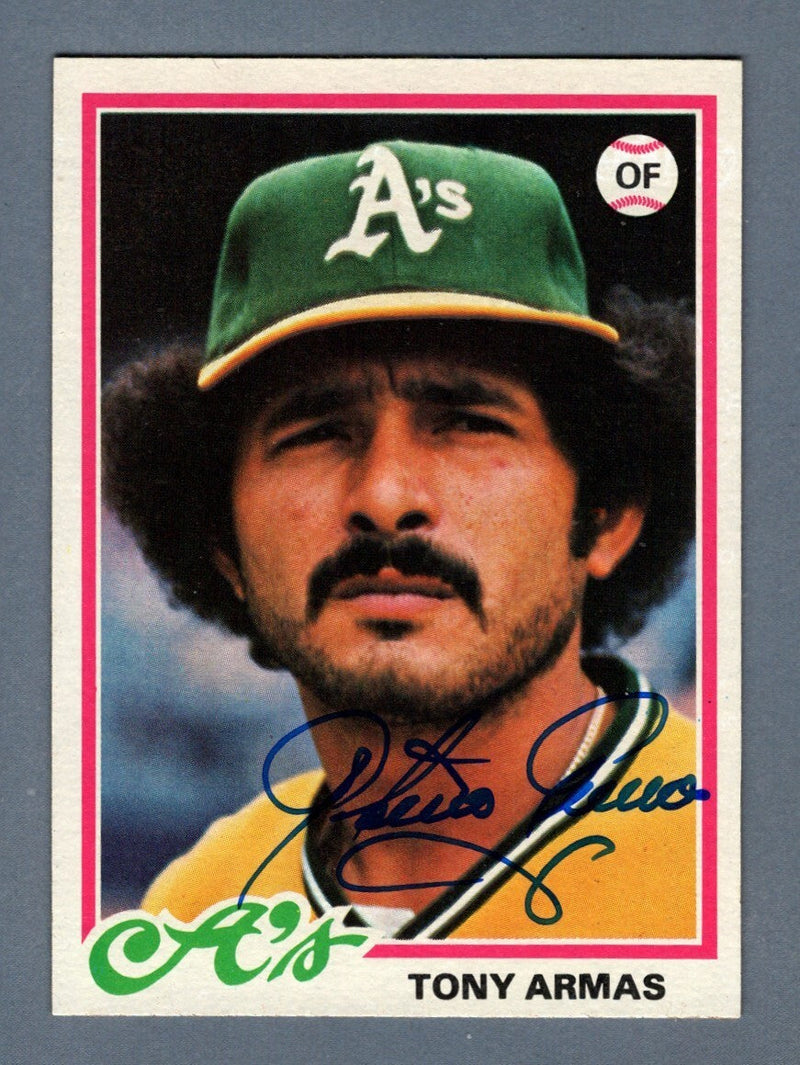 Tony Armas Signed Autographed 1978 Topps Baseball #298 LSCM COA Athletics