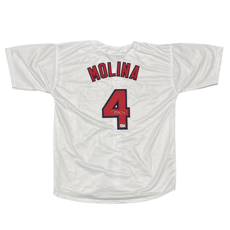 Yadier Molina Signed St Louis Cardinals Custom Jersey Beckett Witness BAS COA