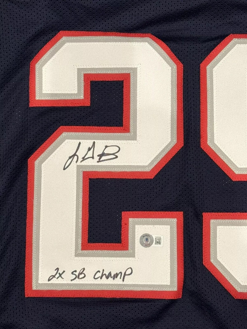 LeGarrette Blount Signed Patriots Custom Jersey 2x SB Champ Beckett Wit BAS COA