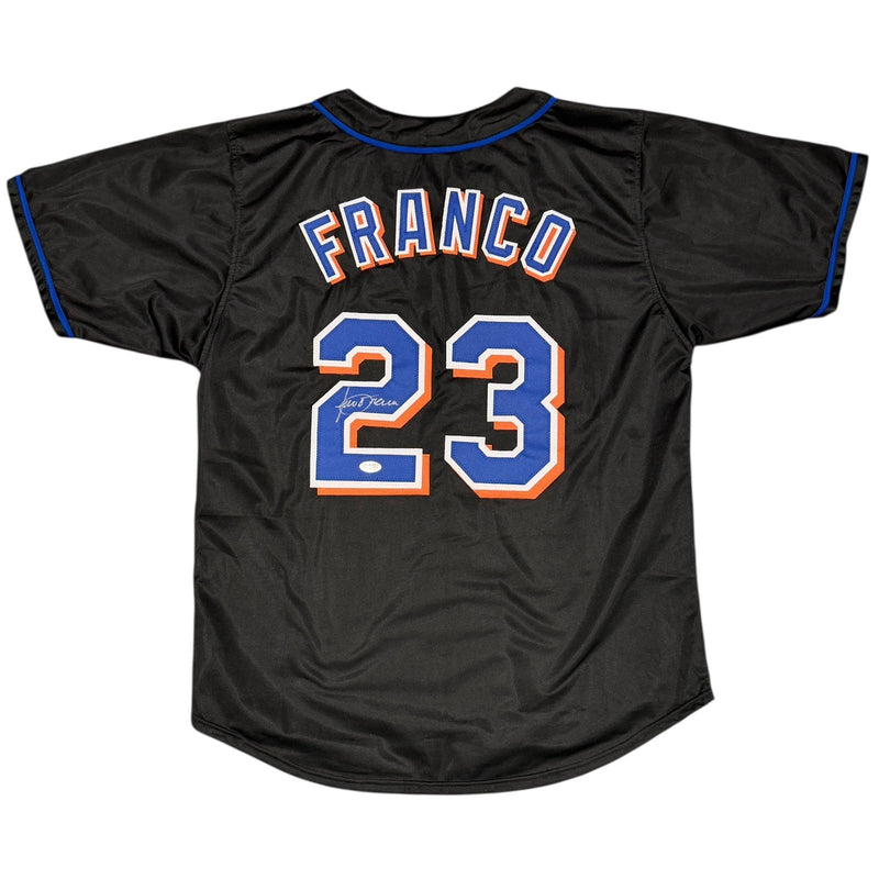 Julio Franco Signed Autographed New York Mets Custom Jersey JSA Witness COA