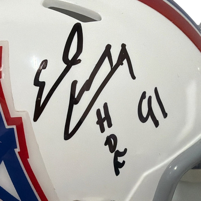 Earl Campbell Signed Houston Oilers TB Mini Helmet w/ HOF 91 JSA Witness COA