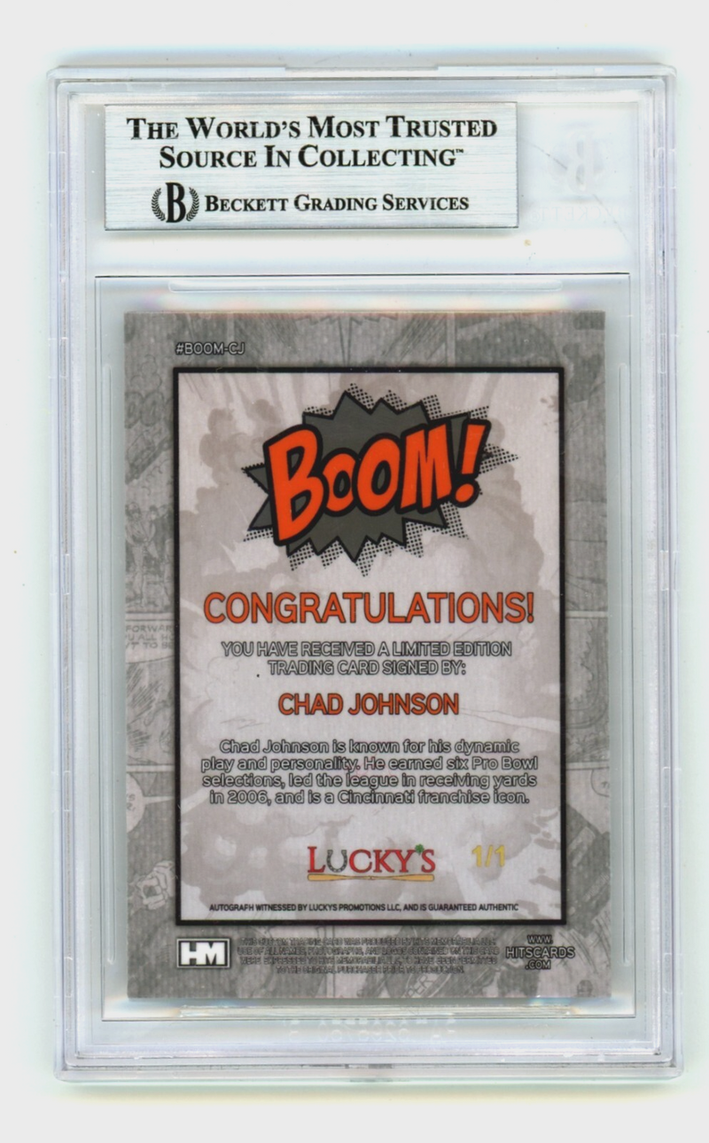 Chad Johnson 2024 Hits Memorabilia BOOM Super 1/1 Signed BGS BAS Auto Cincinnati