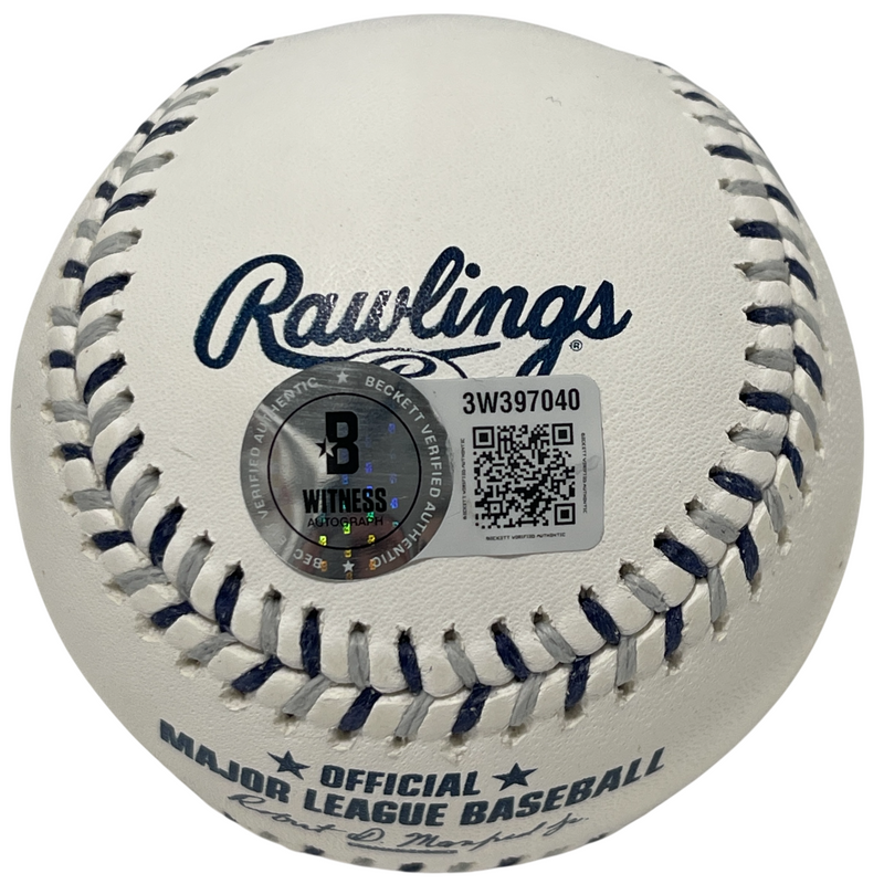 Mariano Rivera Signed Yankees Logo Baseball w/ Thank Lord Insc Beckett W BAS COA