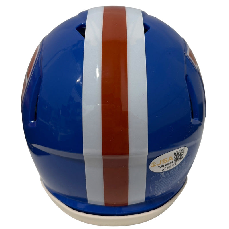 Karl Mecklenburg Signed Denver Broncos TB Mini Helmet JSA Witness COA